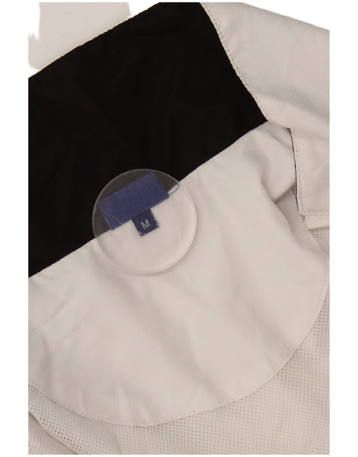 Asics Mens Tracksuit Top Jacket Medium White Colourblock Polyester