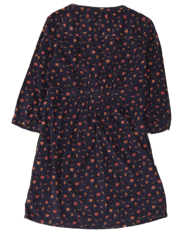 Fat Face Womens 3/4 Sleeve Sheath Dress UK 12 Medium Navy Blue Floral