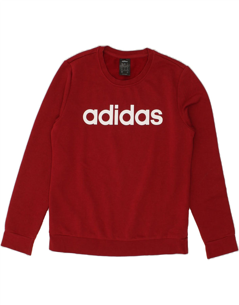 ADIDAS Womens Graphic Sweatshirt Jumper UK 12/14 Medium Red | Vintage Adidas | Thrift | Second-Hand Adidas | Used Clothing | Messina Hembry 