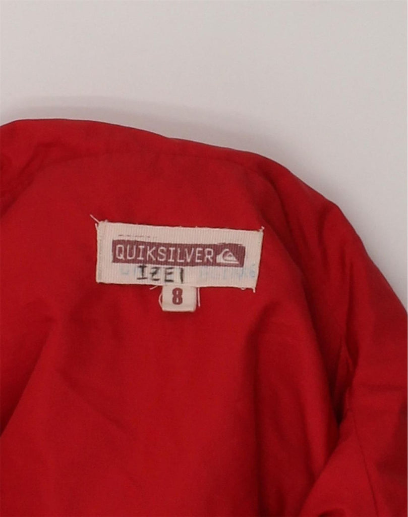 QUIKSILVER Boys Graphic Hooded Rain Jacket 7-8 Years Red Polyester | Vintage Quiksilver | Thrift | Second-Hand Quiksilver | Used Clothing | Messina Hembry 