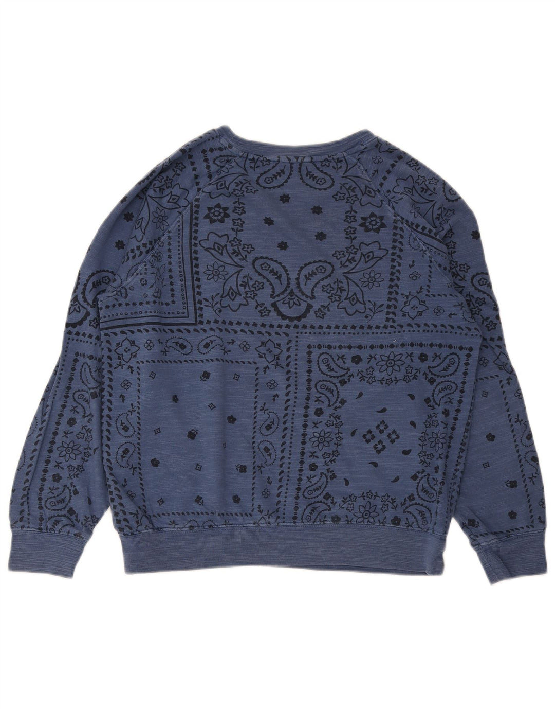 Marks & Spencer Womens Oversized Sweatshirt Jumper UK 10 Small Blue Paisley