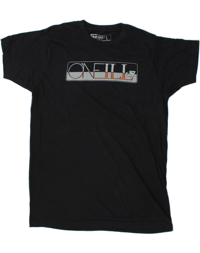 O'NEILL Mens Slim Graphic T-Shirt Top Large Black Cotton | Vintage O'Neill | Thrift | Second-Hand O'Neill | Used Clothing | Messina Hembry 