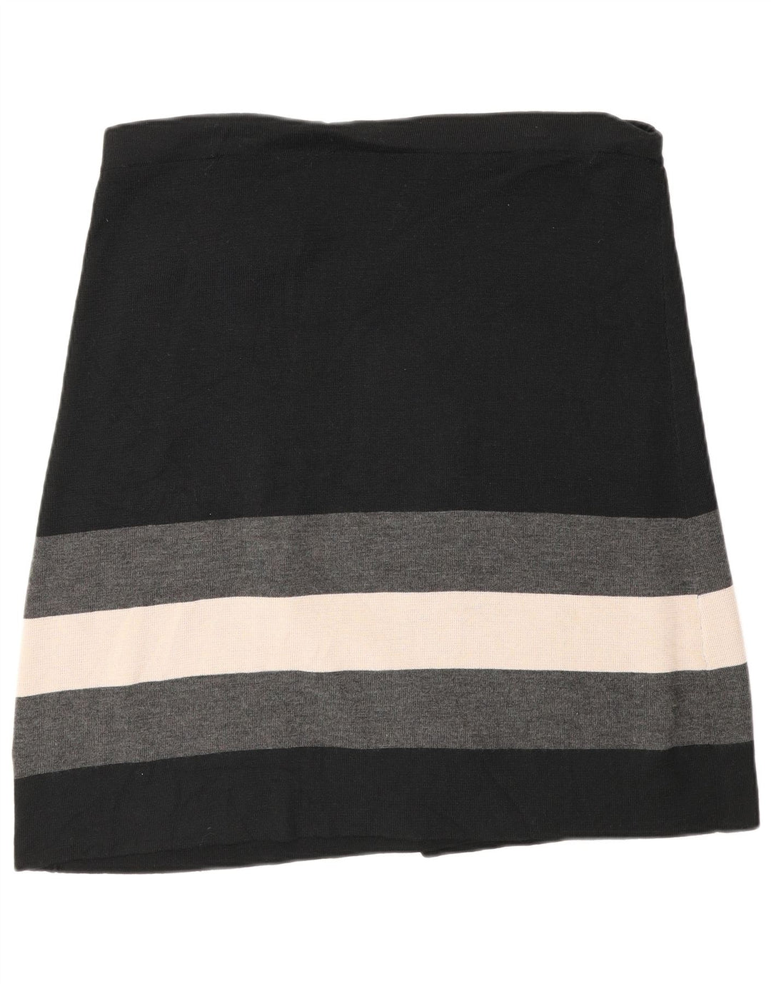 Phase Eight Womens Knit Wrap Skirt W34 Large Black Striped Wool
