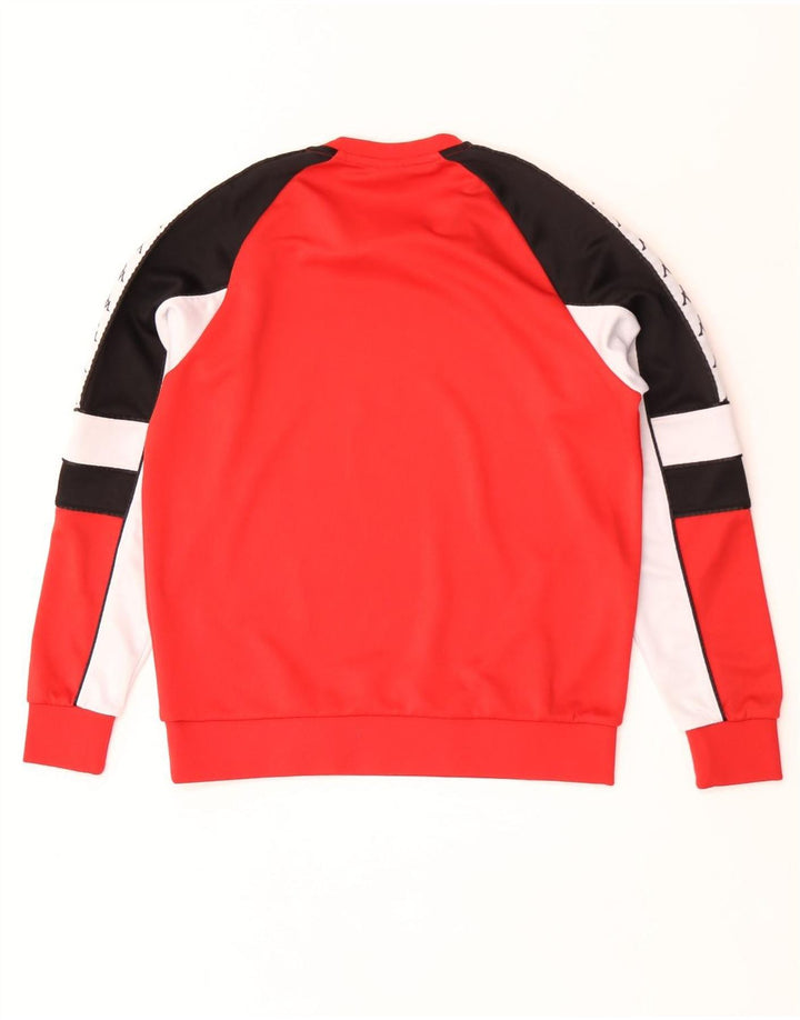 Kappa Mens Graphic Sweatshirt Jumper Medium Red Colourblock Polyester