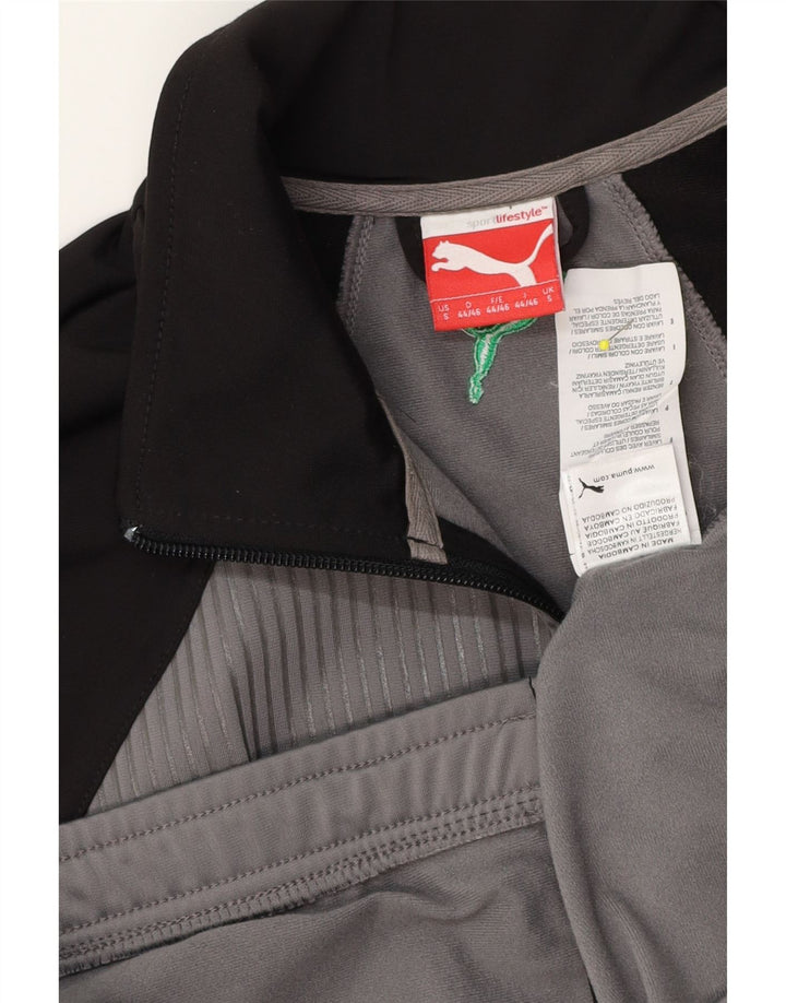 Puma Mens Graphic Loose Fit Tracksuit Top Jacket Small Grey Colourblock