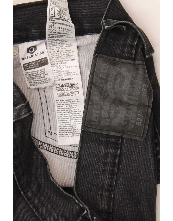Levi's Mens 527 Bootcut Jeans W33 L34 Black Cotton