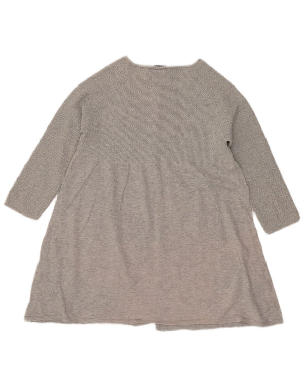 Zara Womens Long Sleeve Jumper Dress UK 14 Large Grey Flecked