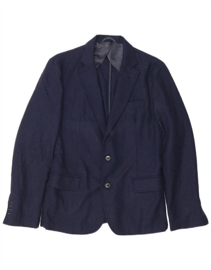 Trussardi Jeans Mens 2 Button Blazer Jacket IT 48 Medium Navy Blue