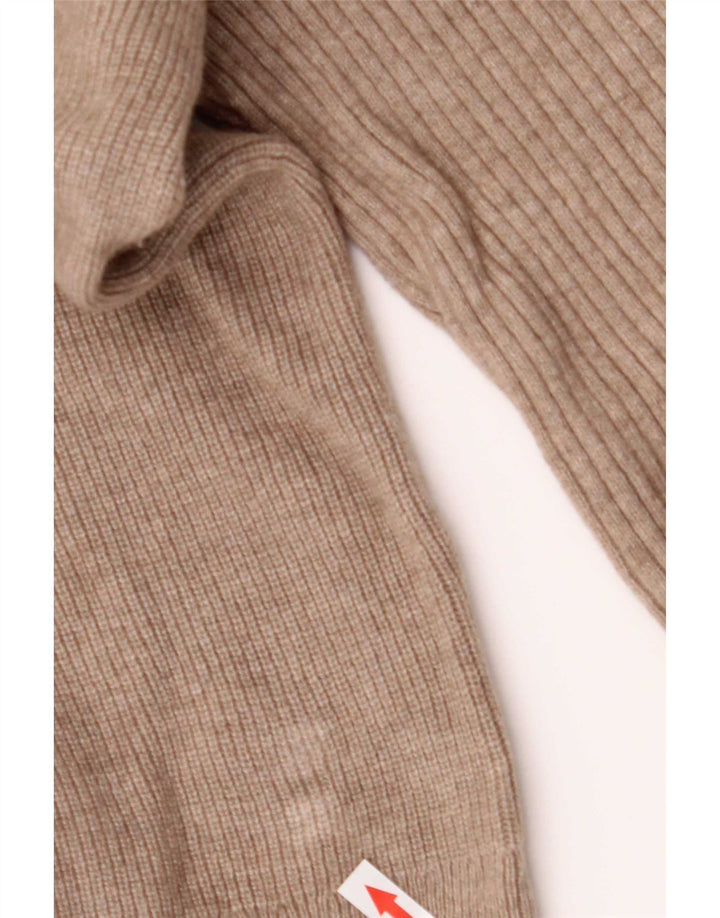 Massimo Dutti Mens Zip Neck Jumper Sweater Large Beige Wool