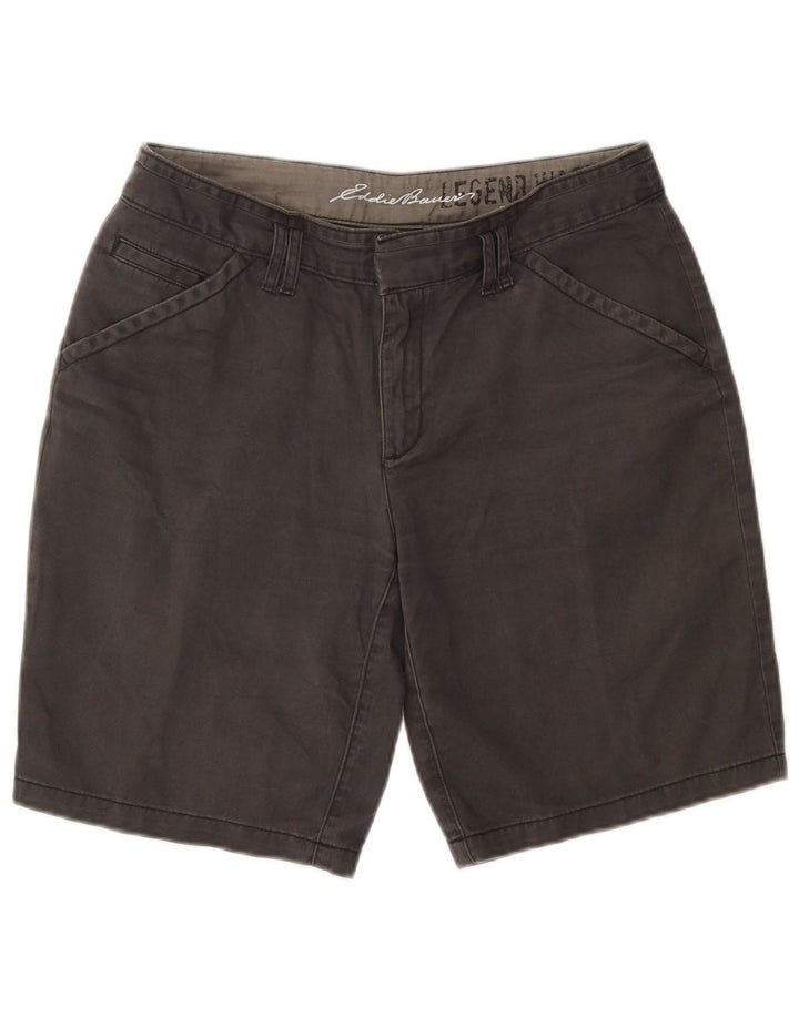 Eddie Bauer Womens Chino Shorts US 8 Medium W30 Grey Cotton