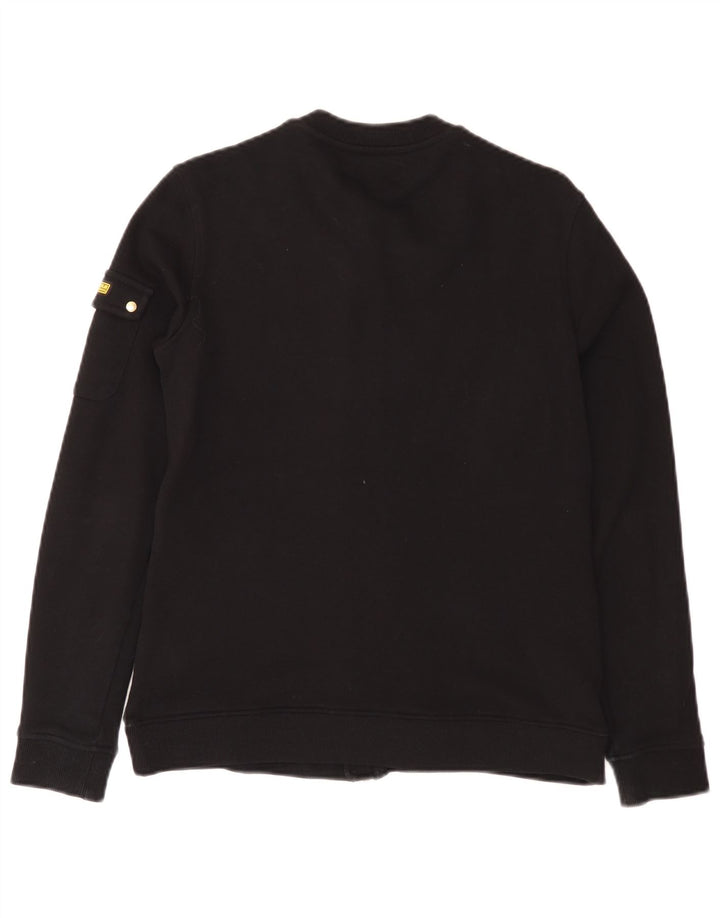 Barbour Womens Tracksuit Top Jacket UK 10 Small Black Cotton