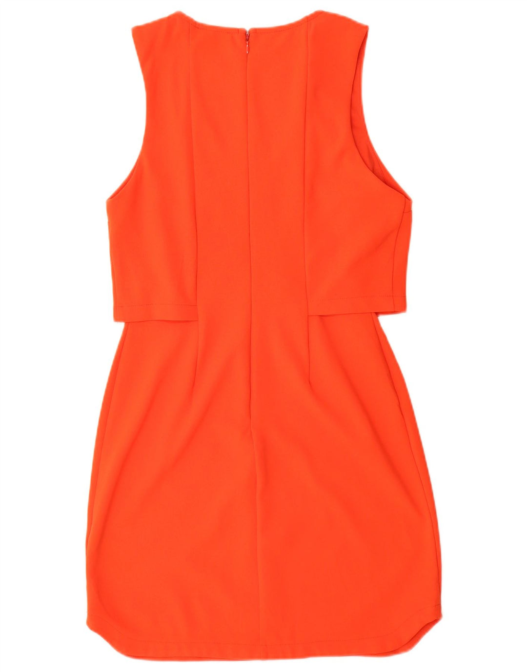 Topshop Womens Sleeveless Sheath Dress UK 10 Small Orange Polyester