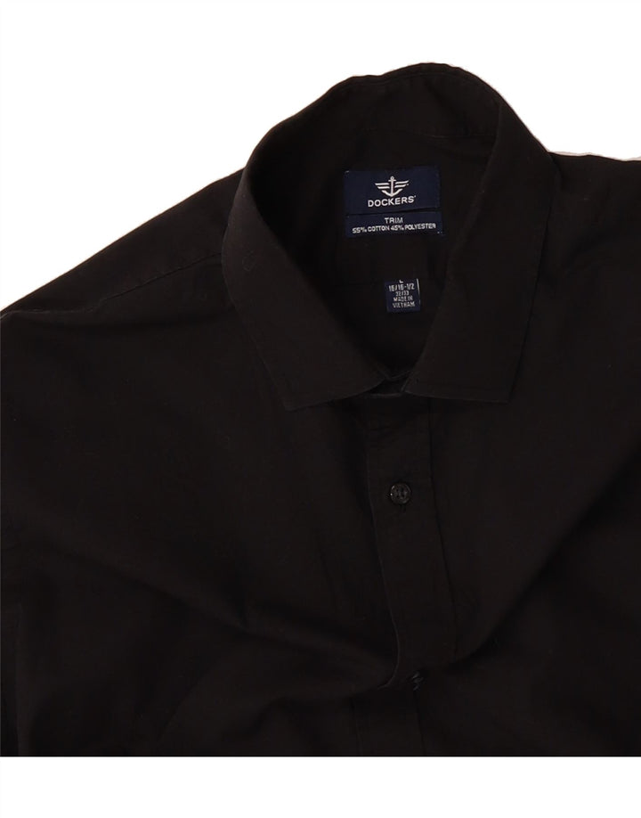 DOCKERS Mens Shirt Size 16 1/2 Large Black Vintage Dockers and Second-Hand Dockers from Messina Hembry 