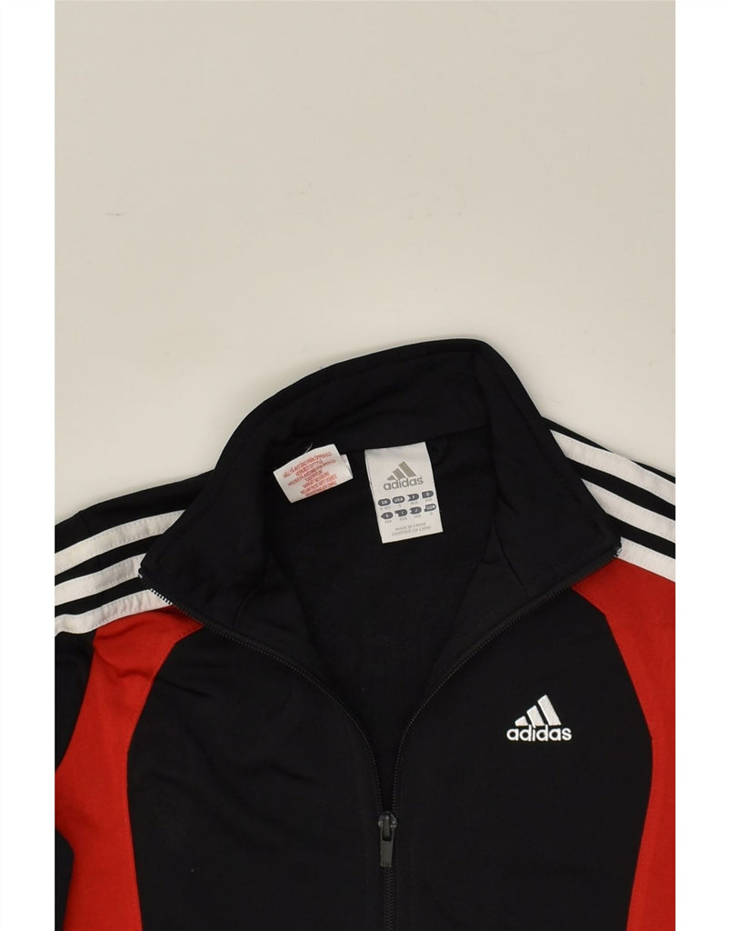 ADIDAS Girls Tracksuit Top Jacket 9-10 Years Black Polyester | Vintage Adidas | Thrift | Second-Hand Adidas | Used Clothing | Messina Hembry 