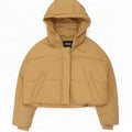 Zara Womens Hooded Oversized Padded Jacket UK 14 Medium Beige