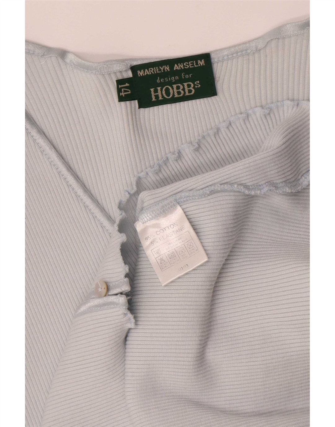 Hobbs Womens Crop Cardigan Top UK 14 Medium Blue Cotton