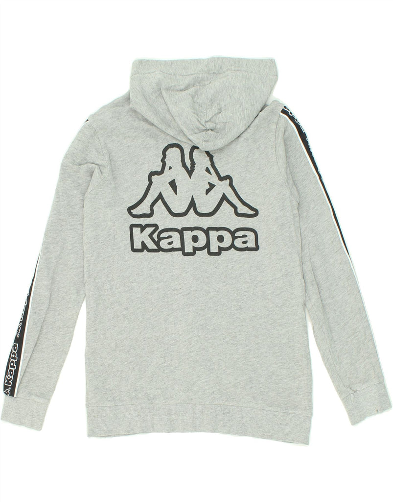 KAPPA Womens Tezenis Graphic Zip Hoodie Sweater UK 10 Small Grey Cotton Vintage Kappa and Second-Hand Kappa from Messina Hembry 