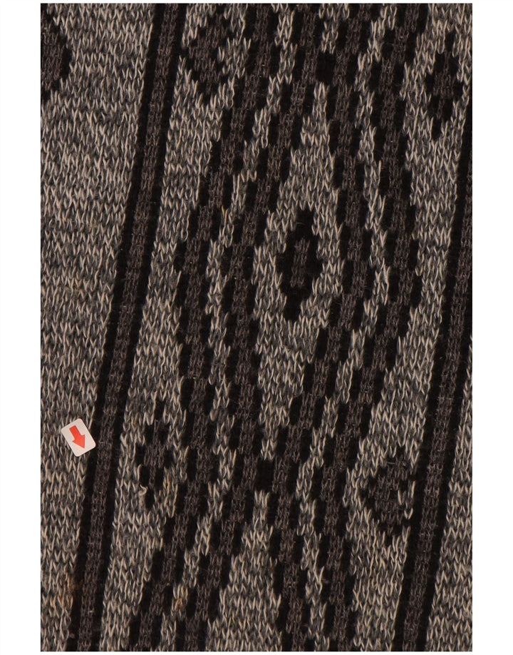 ANGELO LITRICO Mens Crew Neck Jumper Sweater IT 52/54 Large Grey Geometric