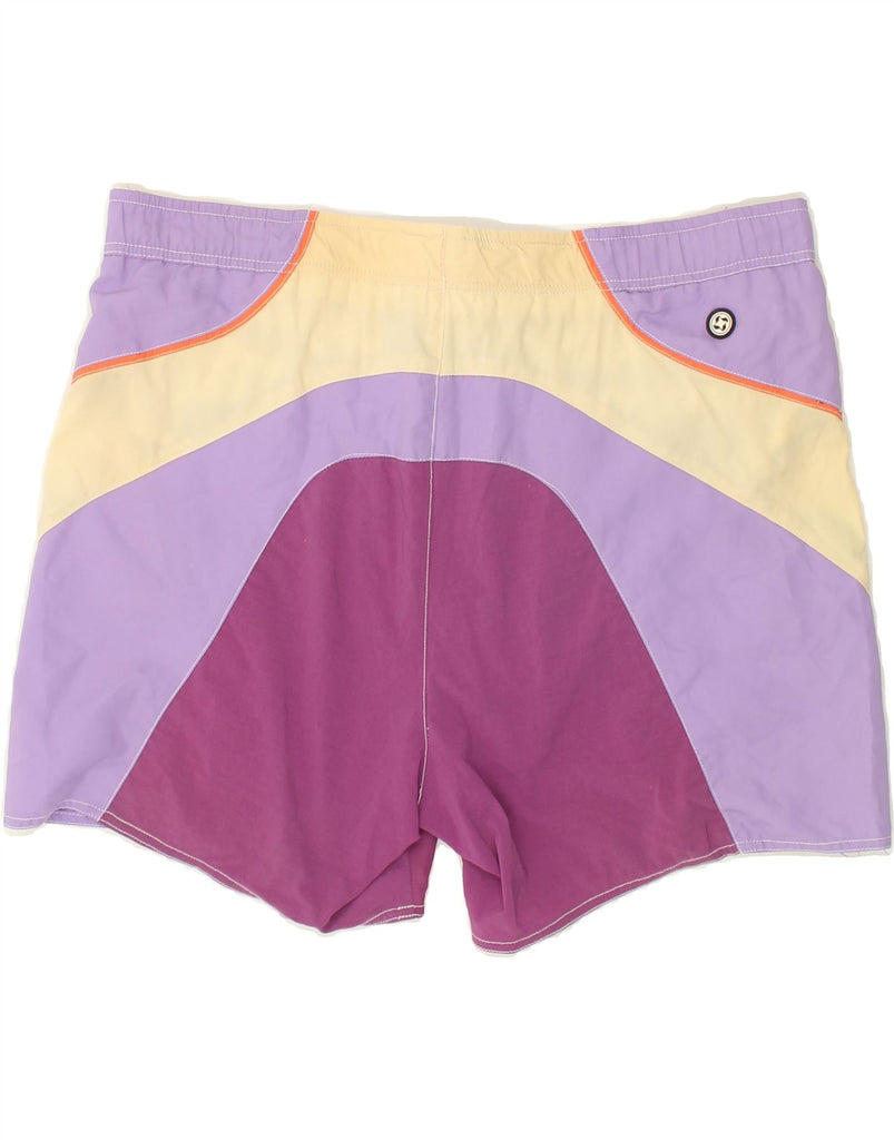 COLMAR Mens Graphic Swimming Shorts XL Purple Colourblock | Vintage Colmar | Thrift | Second-Hand Colmar | Used Clothing | Messina Hembry 