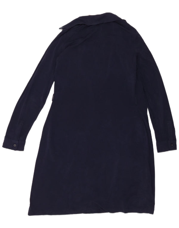 Calvin Klein Womens Wrap Dress UK 14 Medium Navy Blue Polyester