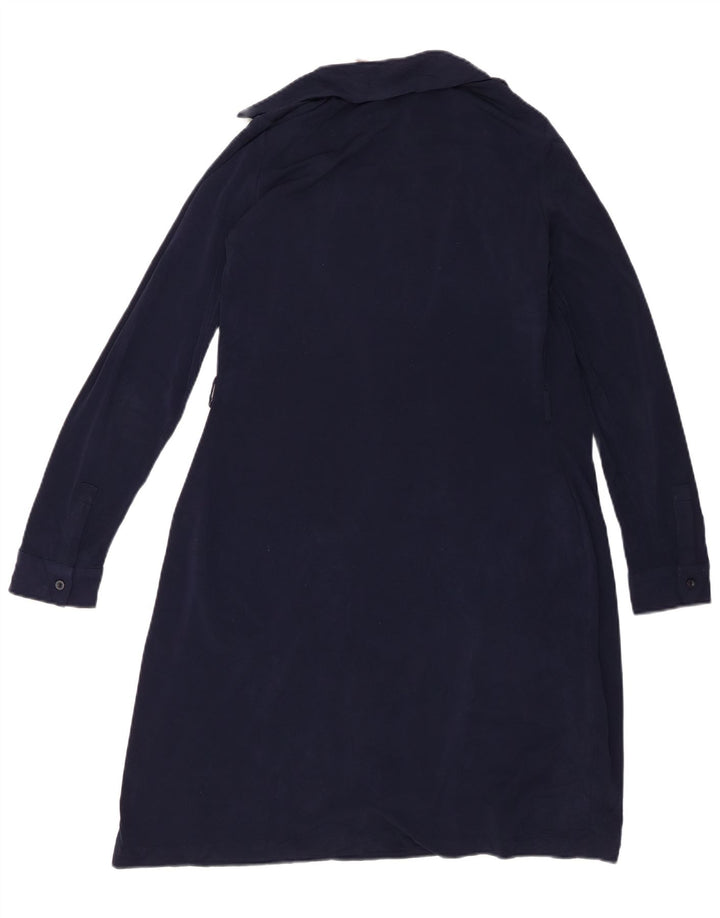 Calvin Klein Womens Wrap Dress UK 14 Medium Navy Blue Polyester