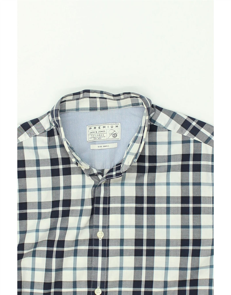 JACK & JONES Mens Tailored Fit Shirt Small Grey Check Cotton | Vintage Jack & Jones | Thrift | Second-Hand Jack & Jones | Used Clothing | Messina Hembry 