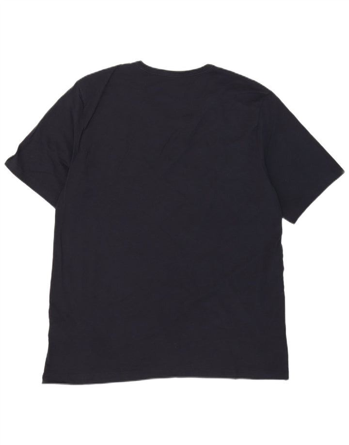 Hugo Boss Mens T-Shirt Top 2XL Navy Blue Cotton
