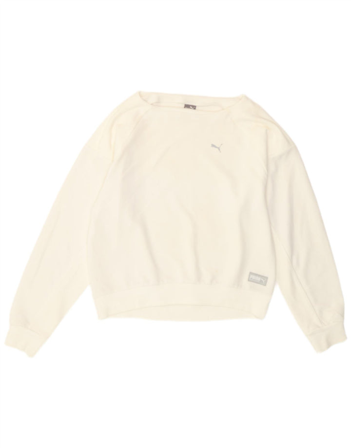 Puma Womens Loose Fit Sweatshirt Jumper UK 10 Small White