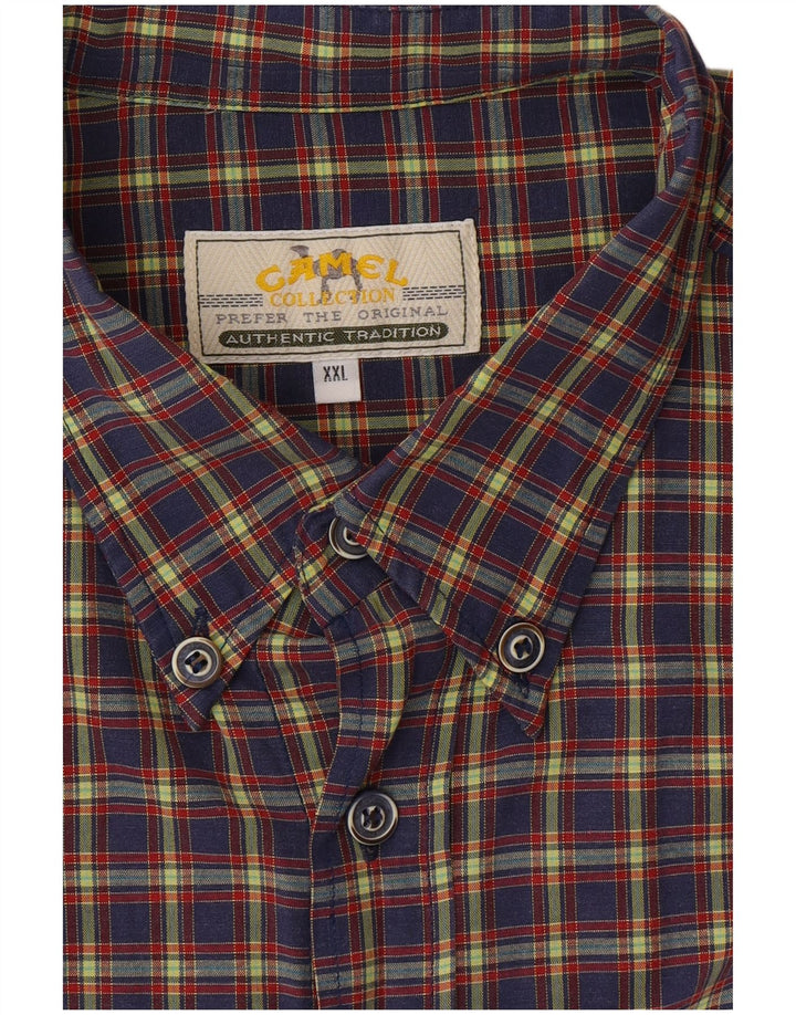 CAMEL ACTIVE Mens Shirt 2XL Navy Blue Check