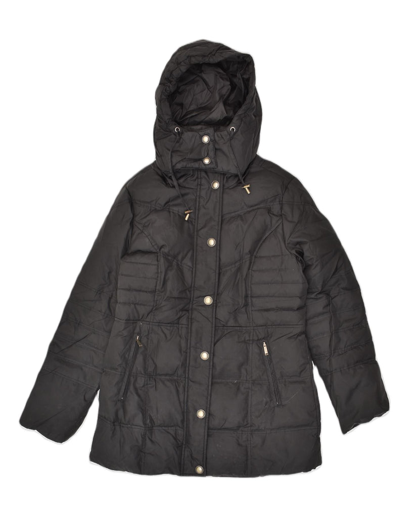 LONDON FOG Womens Hooded Padded Jacket UK 10 Small Black Polyester | Vintage London Fog | Thrift | Second-Hand London Fog | Used Clothing | Messina Hembry 