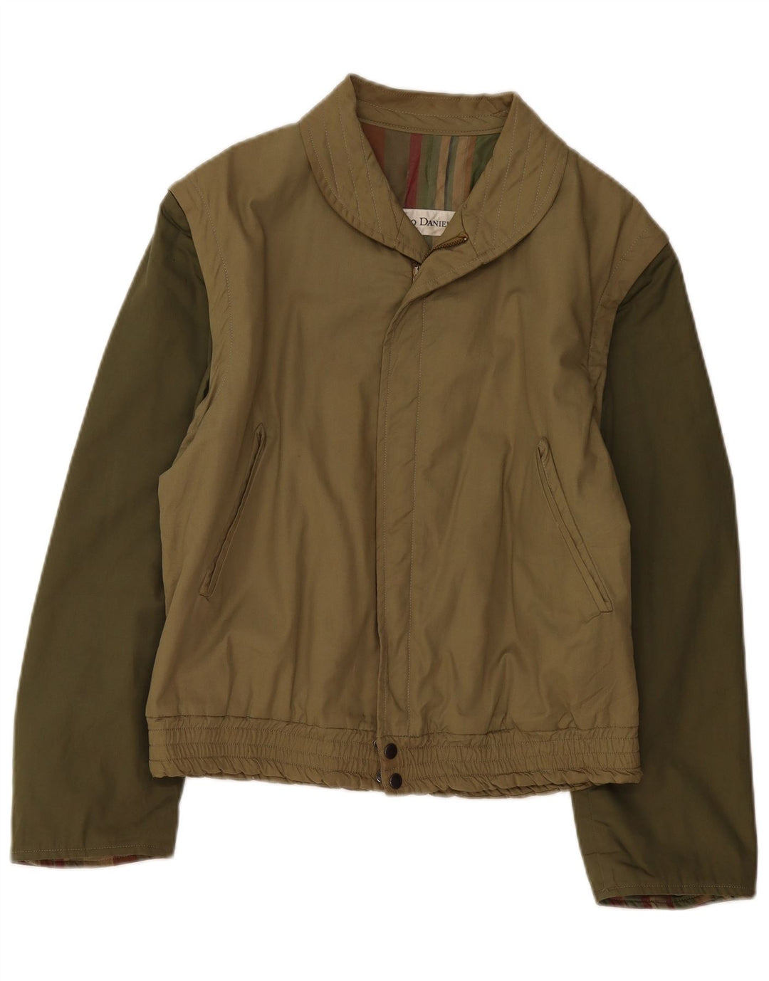 NINO DANIELI Womens Bomber Jacket UK 16 Large Khaki Colourblock