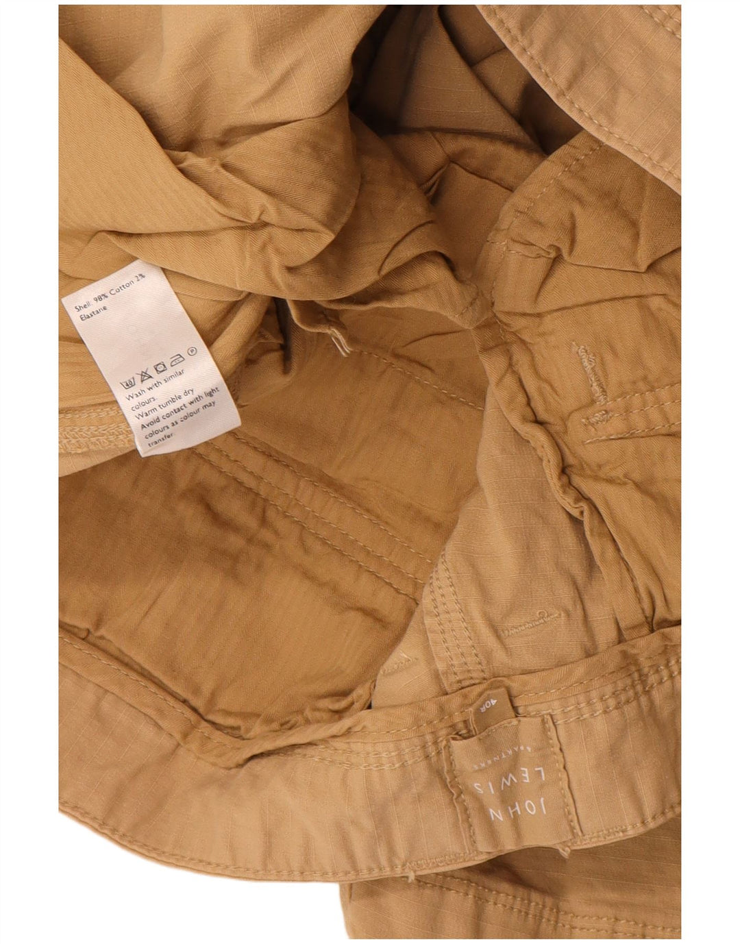 John Lewis Mens Cargo Shorts W40 XL Beige Cotton