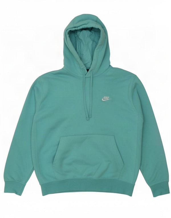Nike Mens Hoodie Jumper Medium Blue Cotton