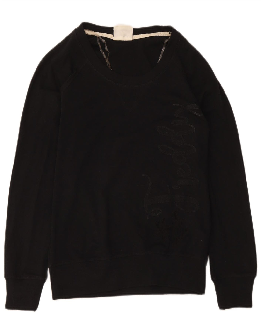 Freddy Womens Graphic Sweatshirt Jumper UK 12 Medium Black Cotton