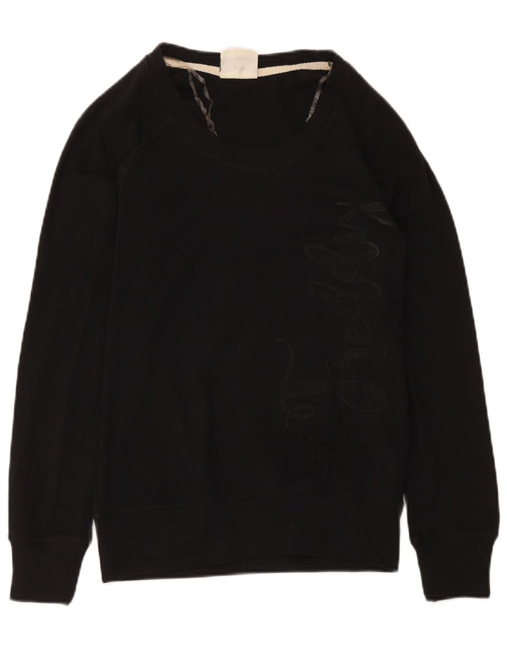 Freddy Womens Graphic Sweatshirt Jumper UK 12 Medium Black Cotton
