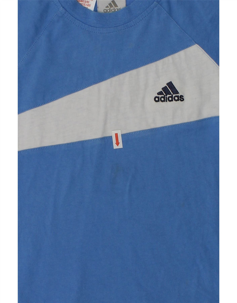 ADIDAS Boys T-Shirt Top 3-4 Years Blue Colourblock Cotton | Vintage Adidas | Thrift | Second-Hand Adidas | Used Clothing | Messina Hembry 