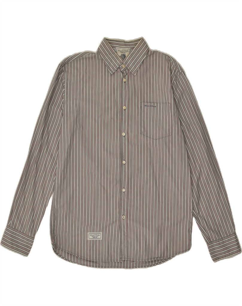 MARC O'POLO Mens Shirt Large Grey Striped Vintage Marc O'Polo and Second-Hand Marc O'Polo from Messina Hembry 