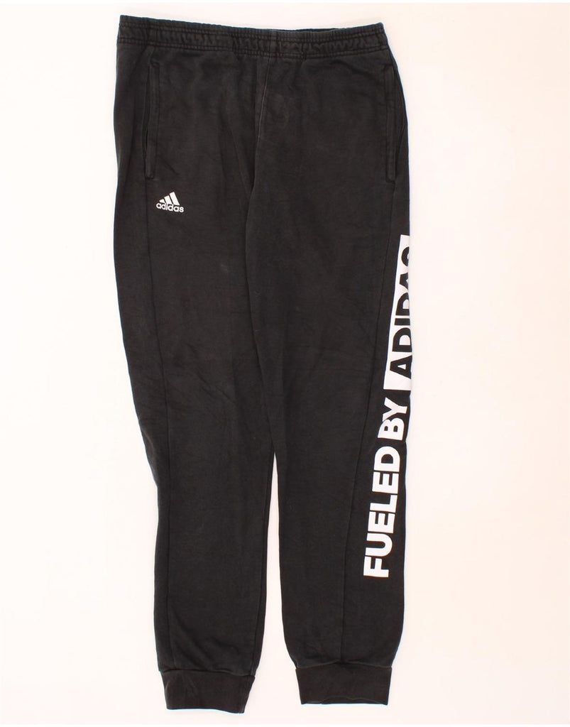 ADIDAS Mens Graphic Tracksuit Trousers Joggers Medium  Black Vintage Adidas and Second-Hand Adidas from Messina Hembry 