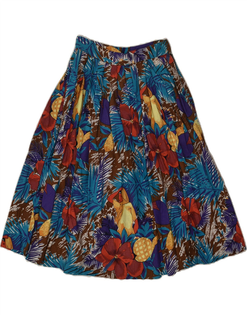 VINTAGE Womens A-Line Skirt W24 XS Blue Floral | Vintage Vintage | Thrift | Second-Hand Vintage | Used Clothing | Messina Hembry 