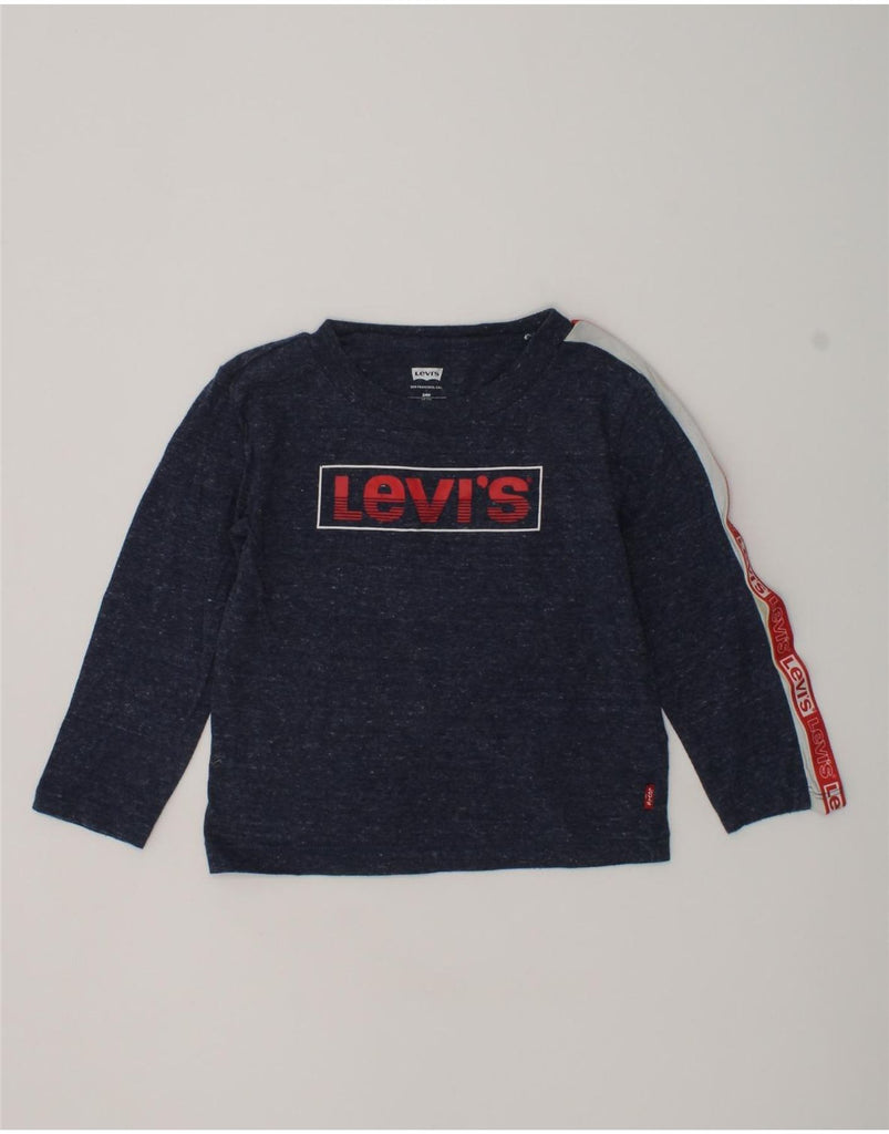 LEVI'S Baby Boys Graphic Top Long Sleeve 18-24 Months Navy Blue Flecked | Vintage Levi's | Thrift | Second-Hand Levi's | Used Clothing | Messina Hembry 