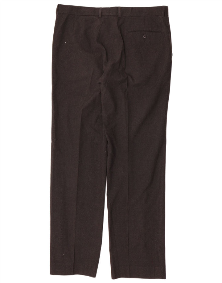 Marks & Spencer Mens Straight Suit Trousers W36 L33 Grey Polyester
