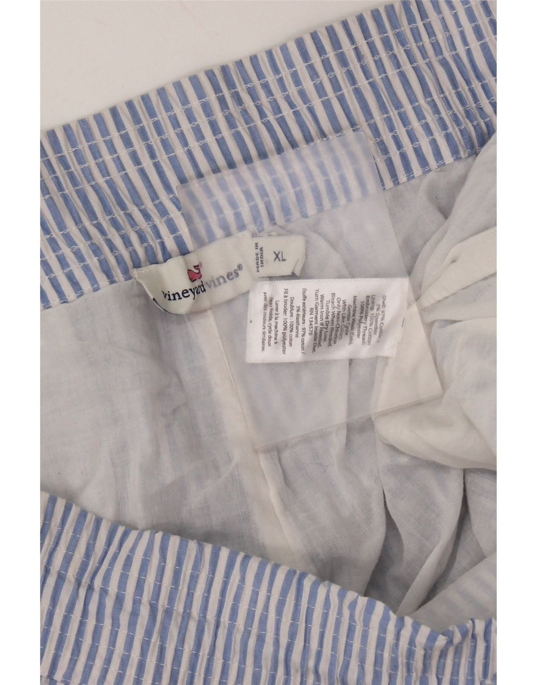 Vineyard Vines Womens Shorts XL W38  Blue Striped Cotton