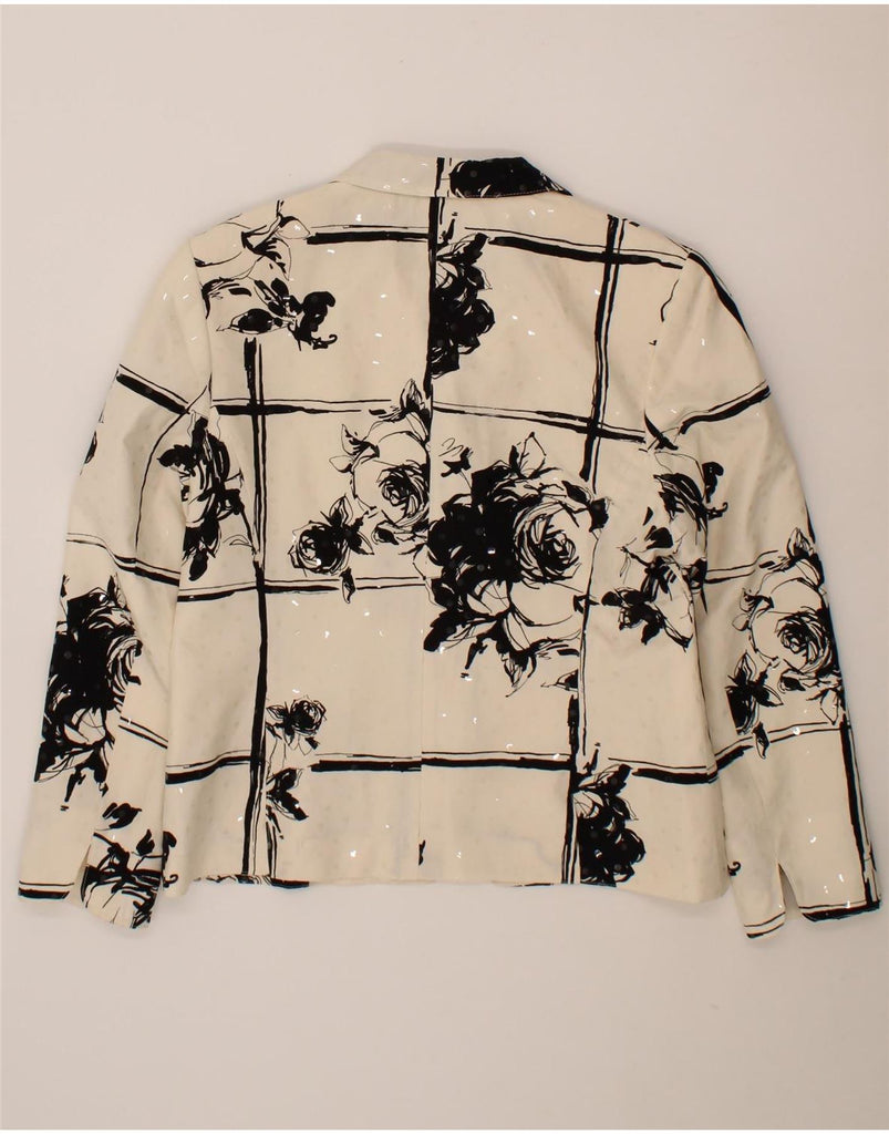BARBARA KESSELS Womens 5 Button Blazer Jacket EU 40 Medium Beige Floral Vintage Barbara Kessels and Second-Hand Barbara Kessels from Messina Hembry 