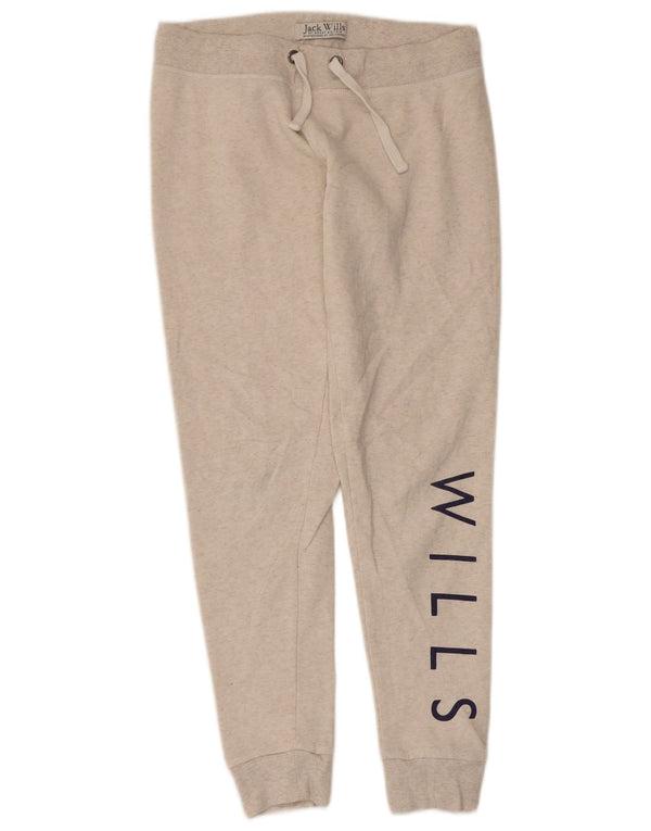 Jack Wills Womens Tracksuit Trousers Joggers UK 12 Medium Beige Flecked