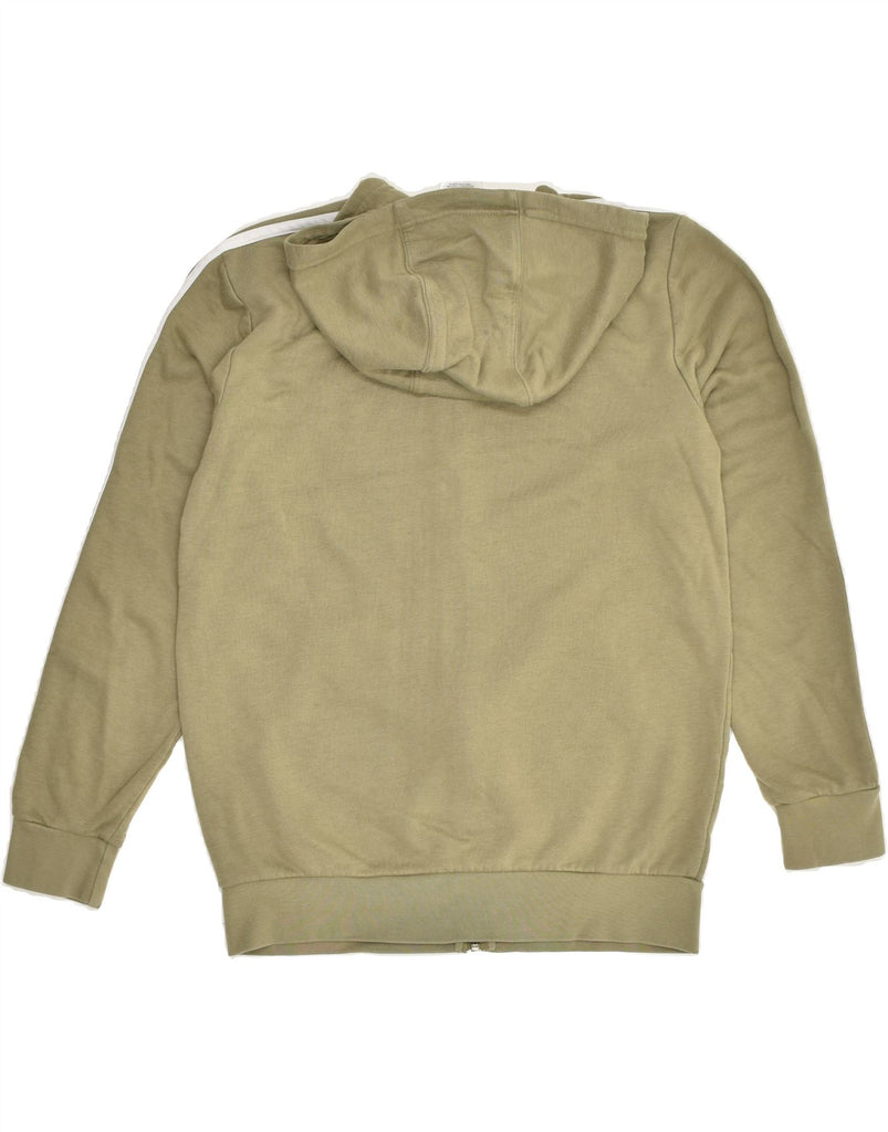 ADIDAS Boys Zip Hoodie Sweater 13-14 Years Khaki Cotton | Vintage Adidas | Thrift | Second-Hand Adidas | Used Clothing | Messina Hembry 