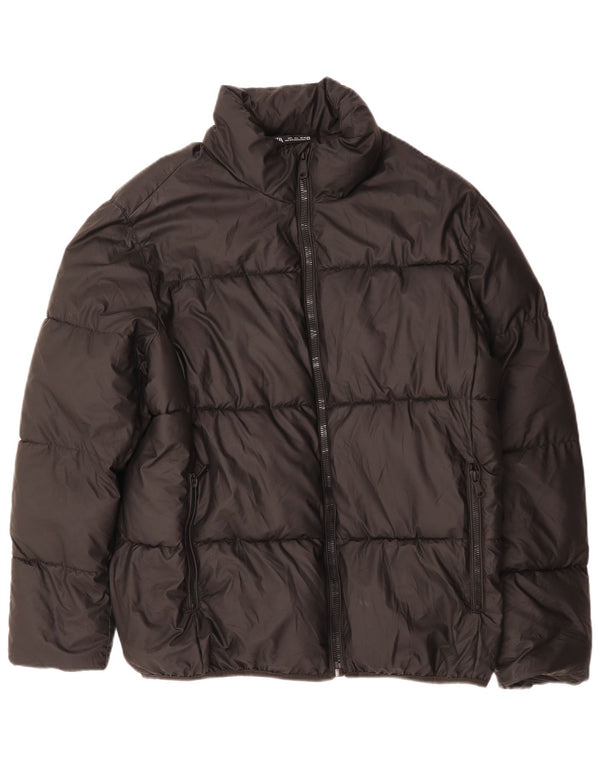 Zara Mens Padded Jacket UK 40 Large Black Polyester