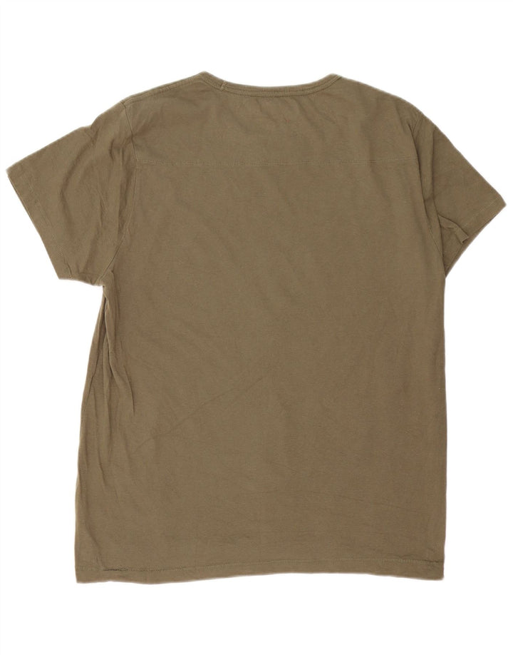 French Connection Mens T-Shirt Top XL Khaki Cotton