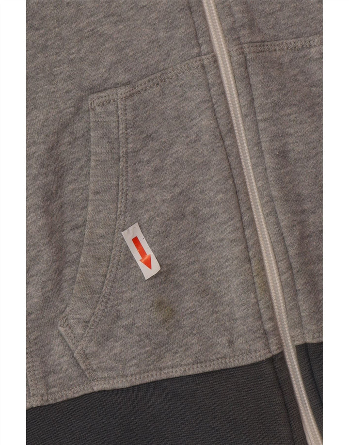 Nike Girls Zip Hoodie Sweater 10-11 Years Medium Grey Cotton