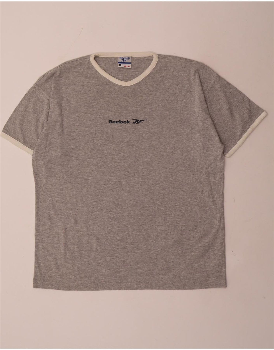 Reebok Mens T-Shirt Top XL Grey Cotton