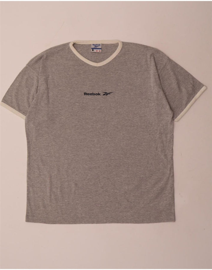 Reebok Mens T-Shirt Top XL Grey Cotton